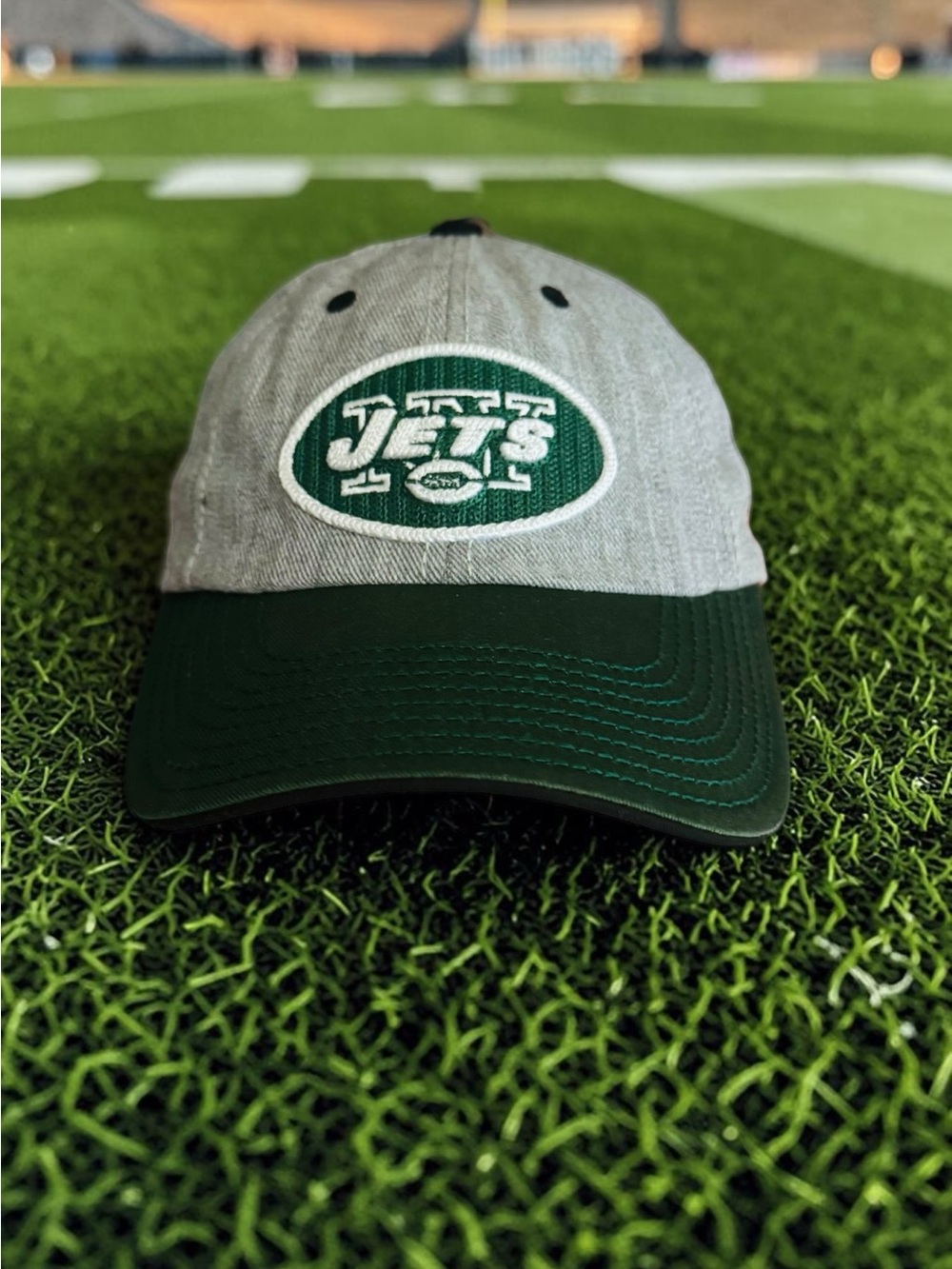 New York Jets NFL Gray Green Adjustable Football Hat Cap Youth~Adult Small